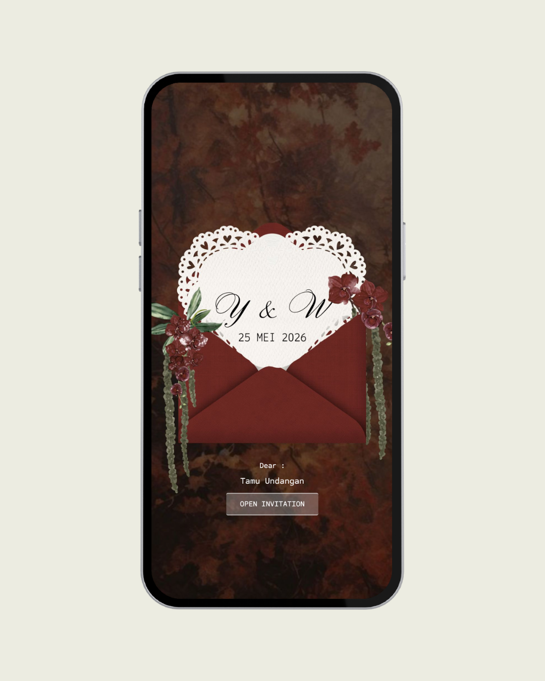 Undangan Elegant Maroon